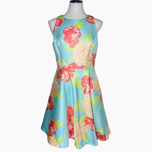 Tahari Floral Fit and Flare Dress - Picture 2 of 9